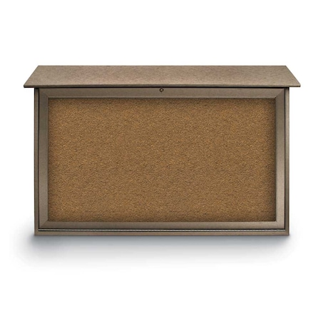 United Visual Products Indoor Enclosed Combo Board, 42"x32", Bronze Frame/White Porc & Apricot UVCB4232BZ-WHTPORC-APRICOT